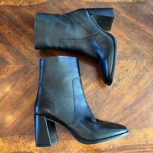 Tahari Black Leather Ankle Boots